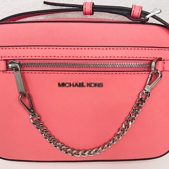 New! MICHAEL KORS Jet Set Large Saffiano Leather Crossbody Bag - Picture 7 of 13